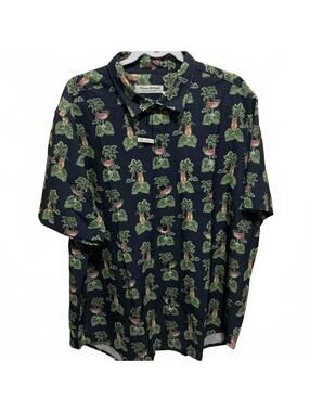 Tommy Bahama Stretch Tropical Print Short Sleeve Shirt XL New $128
